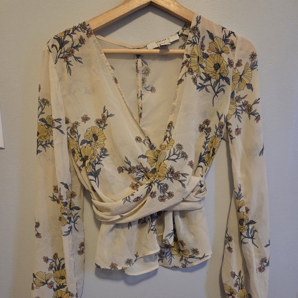 Tie Front Floral Blouse
